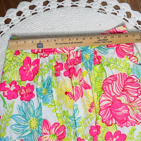 Lilly Pulitzer pleated A-line skirt “Neon Hibiscus" floral print pockets Size 12 - Picture 15 of 16
